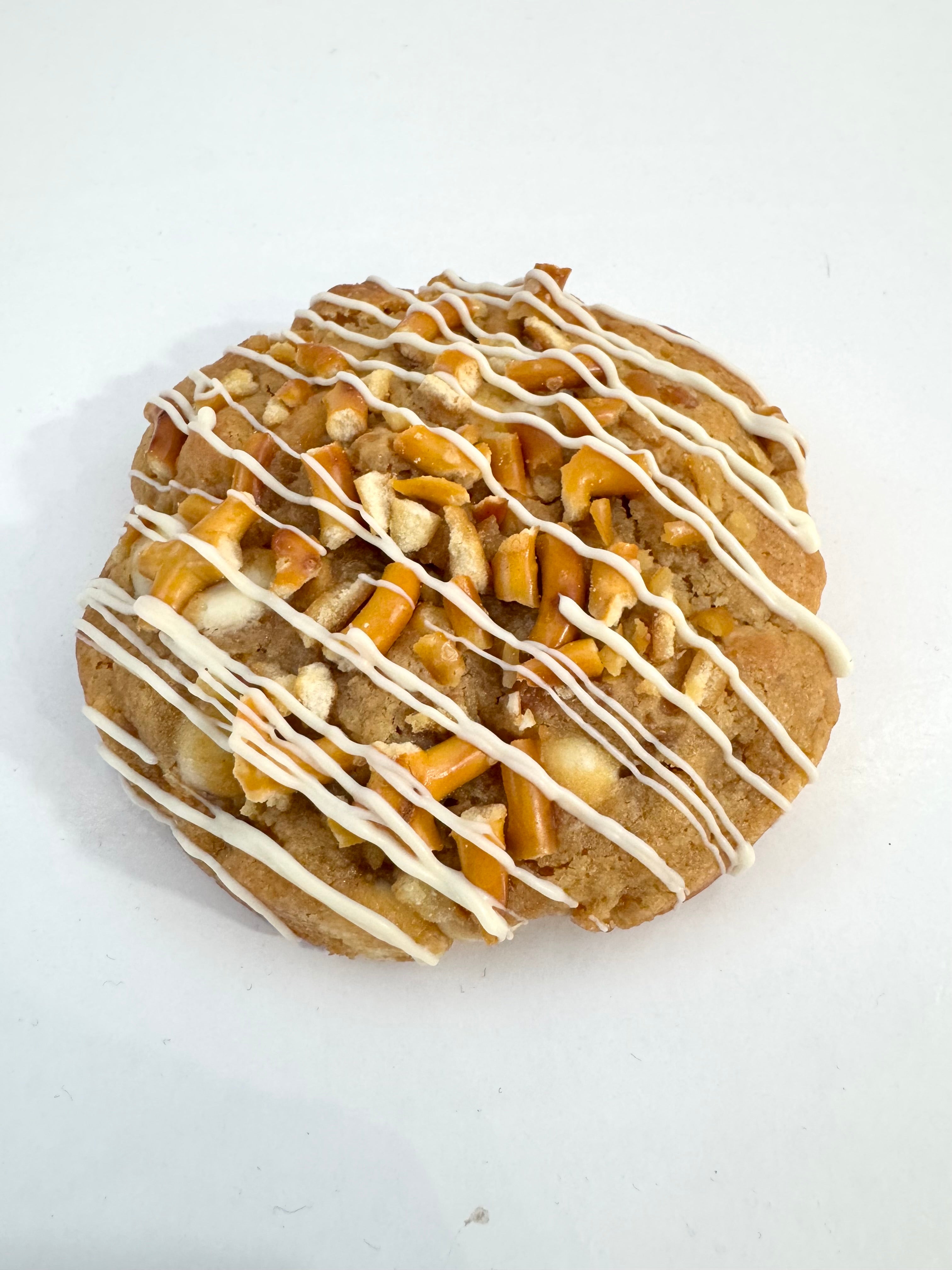 Pretzel and White Chocolate Loaded Cookie
