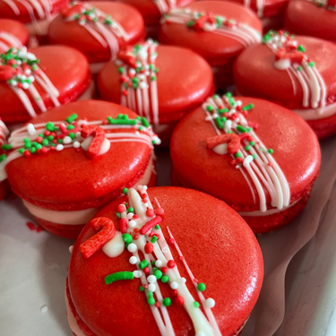 Candy Cane Macarons