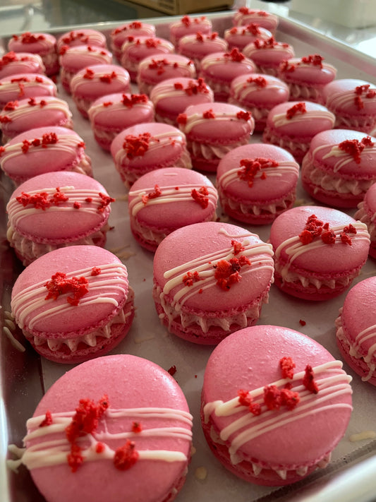 Strawberries and Cream Macarons