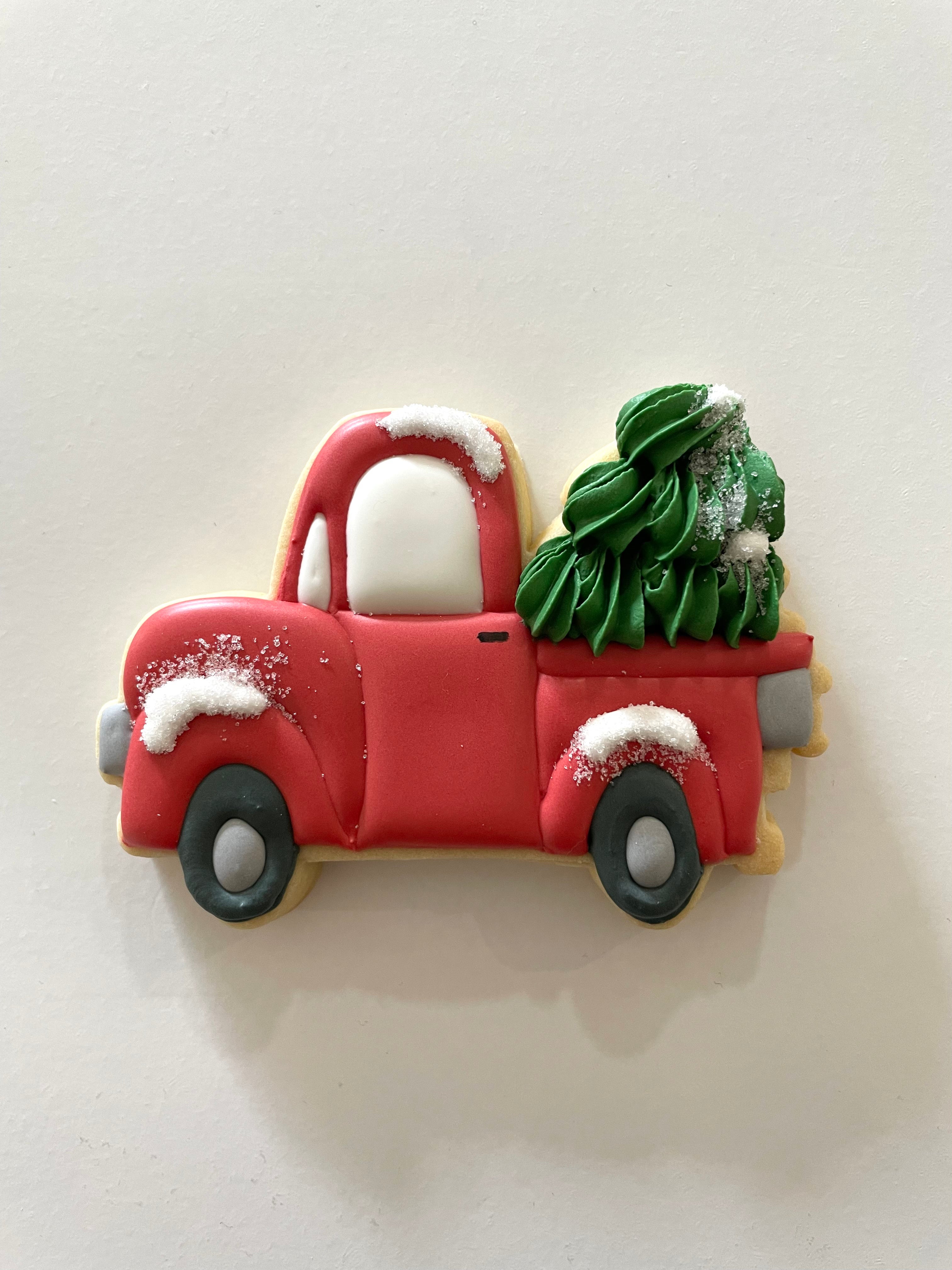 Christmas Tree Truck Cookie