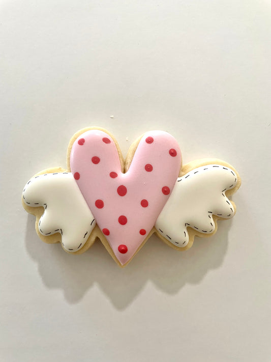 Heart with wings cookie