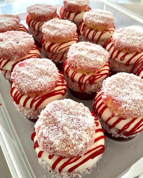 Pink Lamington Cupcakes